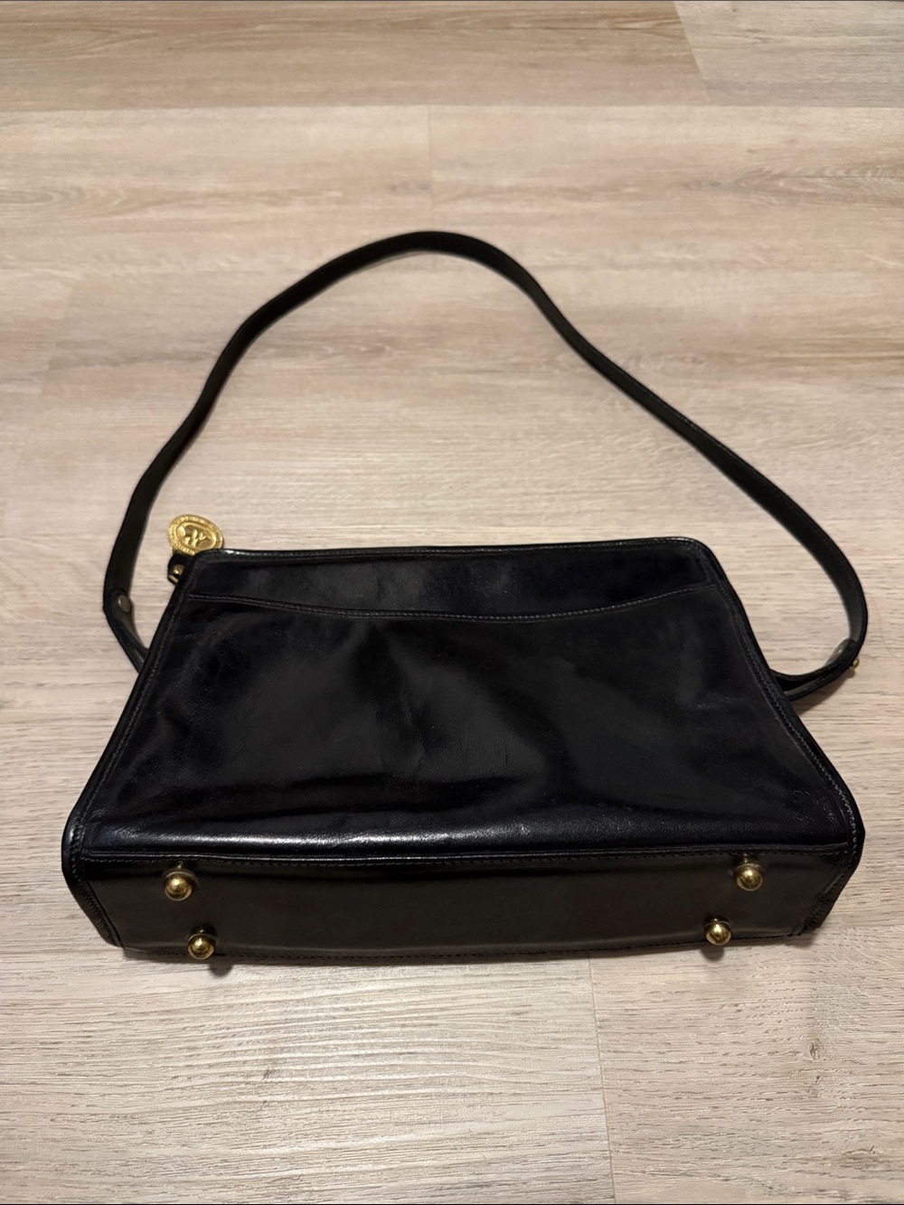 Vintage Brahmin Black Leather Shoulder Bag